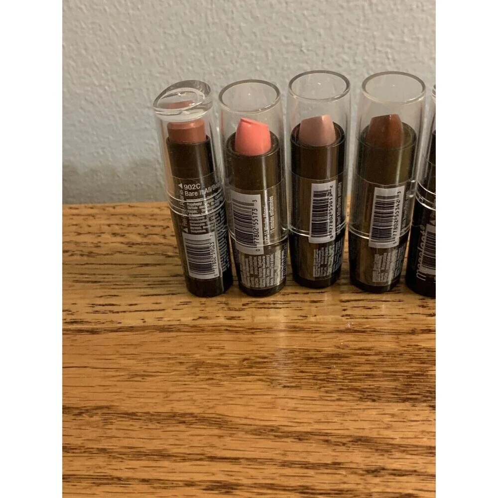 (7) Wet n Wild Silk Finish Lipstick Mink Java Pink Frost Bare Affair Aflame Berr